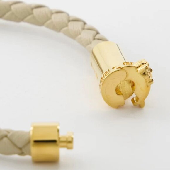 Versace Leather and Brass Medusa Head Cuff Bracelet, size Medium or Large - Picture 14 of 14